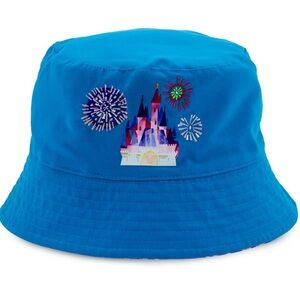 Authentic Disney Parks Castle & Characters Reversible Bucket Hat for Adults -NWT